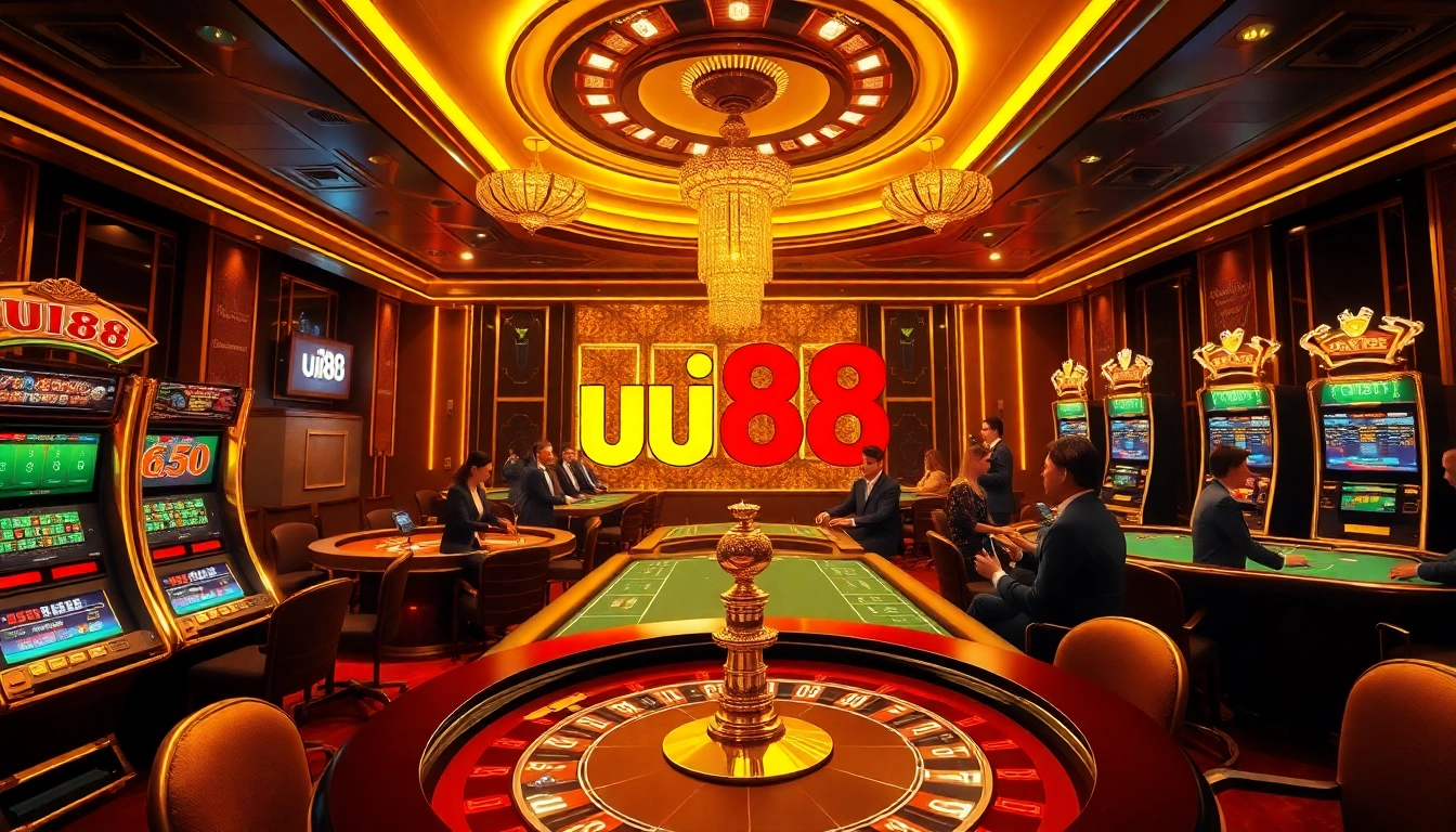 Experience the excitement of uu88 at a luxurious online casino featuring vibrant slots and roulette.