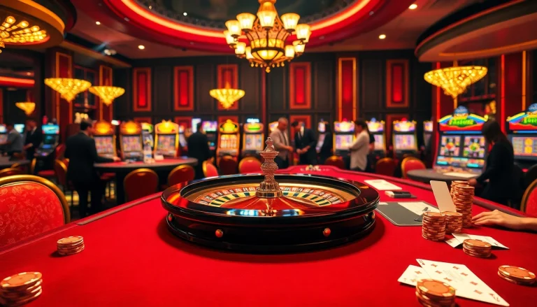 Players placing bets at F8BET’s luxurious casino roulette table, showcasing excitement and winning potential.