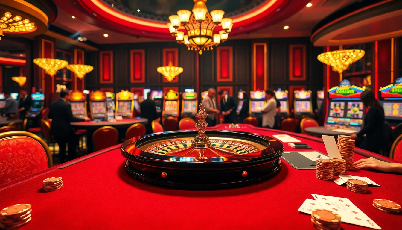 Players placing bets at F8BET’s luxurious casino roulette table, showcasing excitement and winning potential.