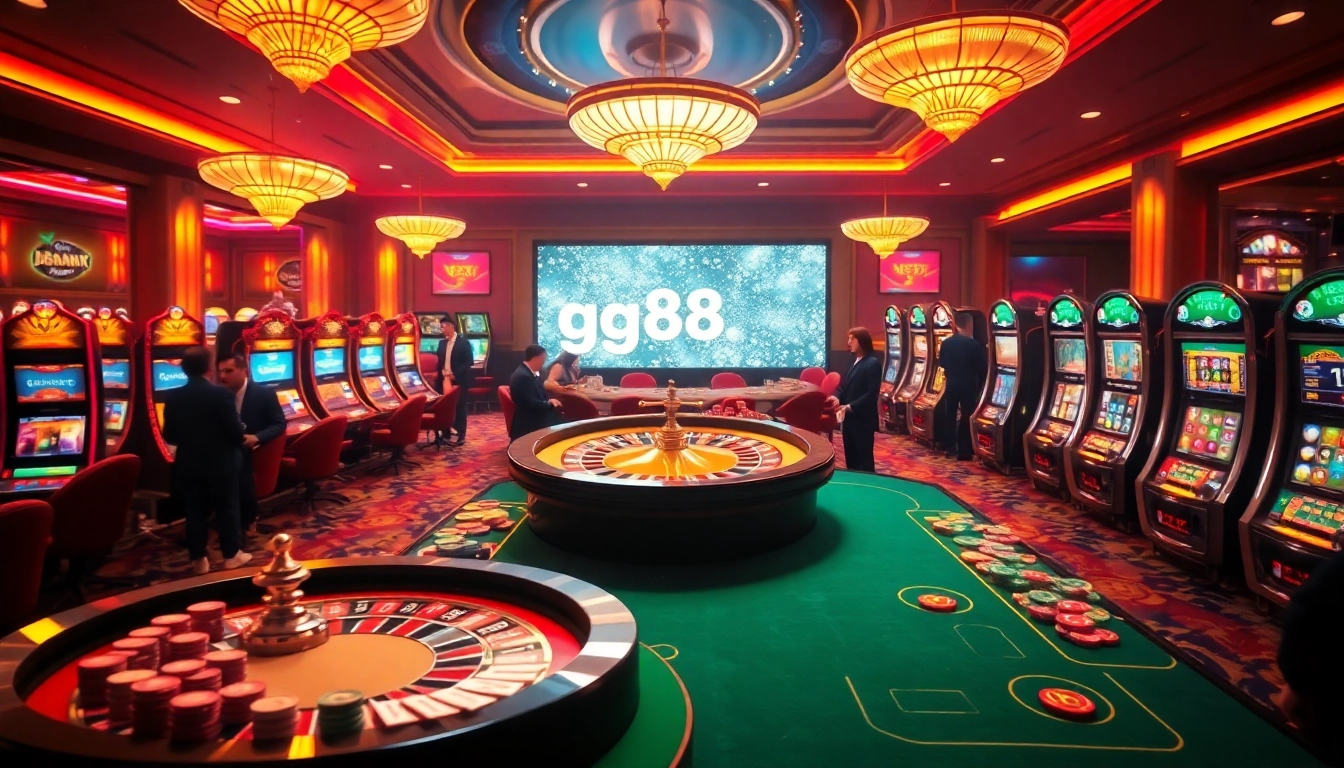 > Experience the thrill of gambling at https://gg88.mobi/ with vibrant casino tables filled with players and excitement.