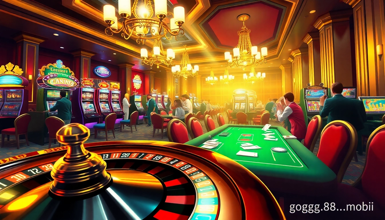 Experience the thrill of casino excitement at https://gg88.mobi/ with vibrant slot machines and engaged poker players.